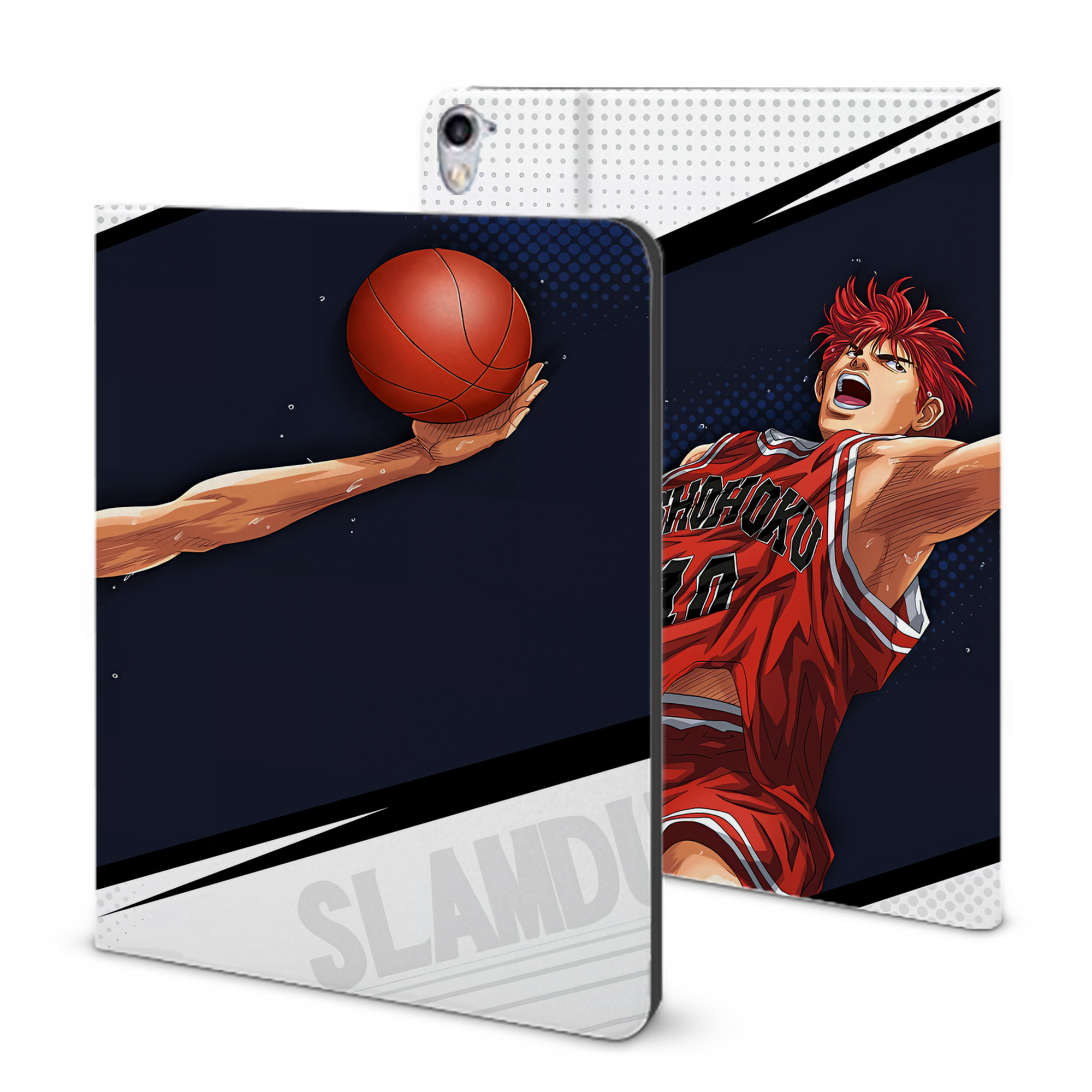（画像用） SLAM DUNK／スラムダンク IPad ケース ブック型 PUレザー TPU 耐衝撃 軽量 薄型 ペン収納なし 全面保護 IPad 各モデル対応
